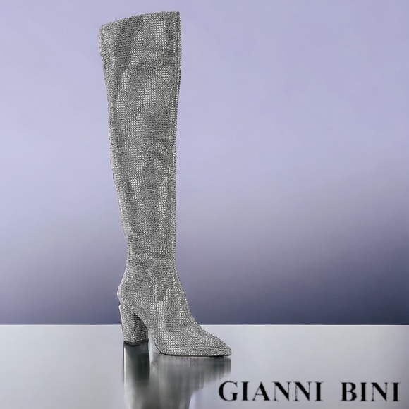 GB Queen-Bee Rhinestone Over The Knee Boots - See Video!! - Picture 6 of 15